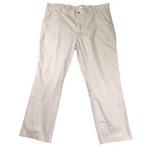 Carhartt Pants Mens 42x30 Khaki Relaxed Fit Rugged Flex Rigby Dungaree 102291